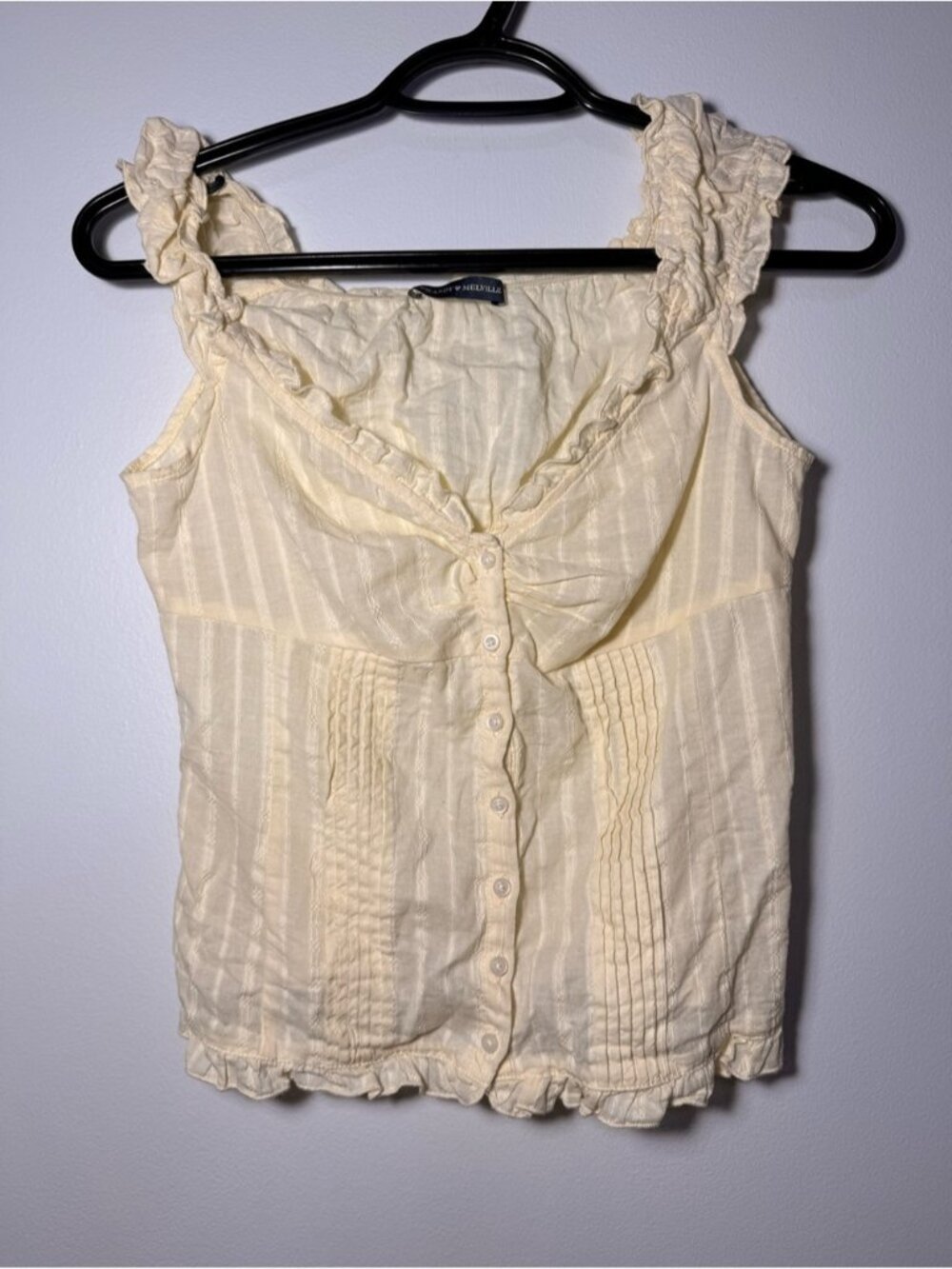 Brandy Melville Ruffle Strap Button-Front Camisole